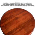 26 Inch Handcrafted Round Side End Table, Thick Mango Wood Top, Black Iron Pedestal Base Black Brown Metal & Wood
