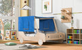 Full Size Car Shaped Bed With Tents,Natural Natural Plywood