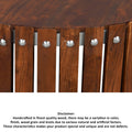 Myla 31 Inch Handcrafted Round Coffee Table With Vertical Planks, Iron Rivets, Dark Walnut Brown Acacia Wood Brown Metal & Wood