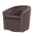 Kendall Maple Brown Swivel Chair Brown Mid Century Modern Foam Velvet