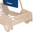 Twin Size Car Shaped Bed With Tents,Natural Natural Plywood