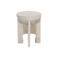 Tomas 20 Inch Side End Table, Mango Wood Drum Top, Classic Washed White White Solid Wood