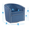 Kendall Blue Swivel Chair Blue Mid Century Modern Foam Velvet