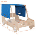 Twin Size Car Shaped Bed With Tents,Natural Natural Plywood