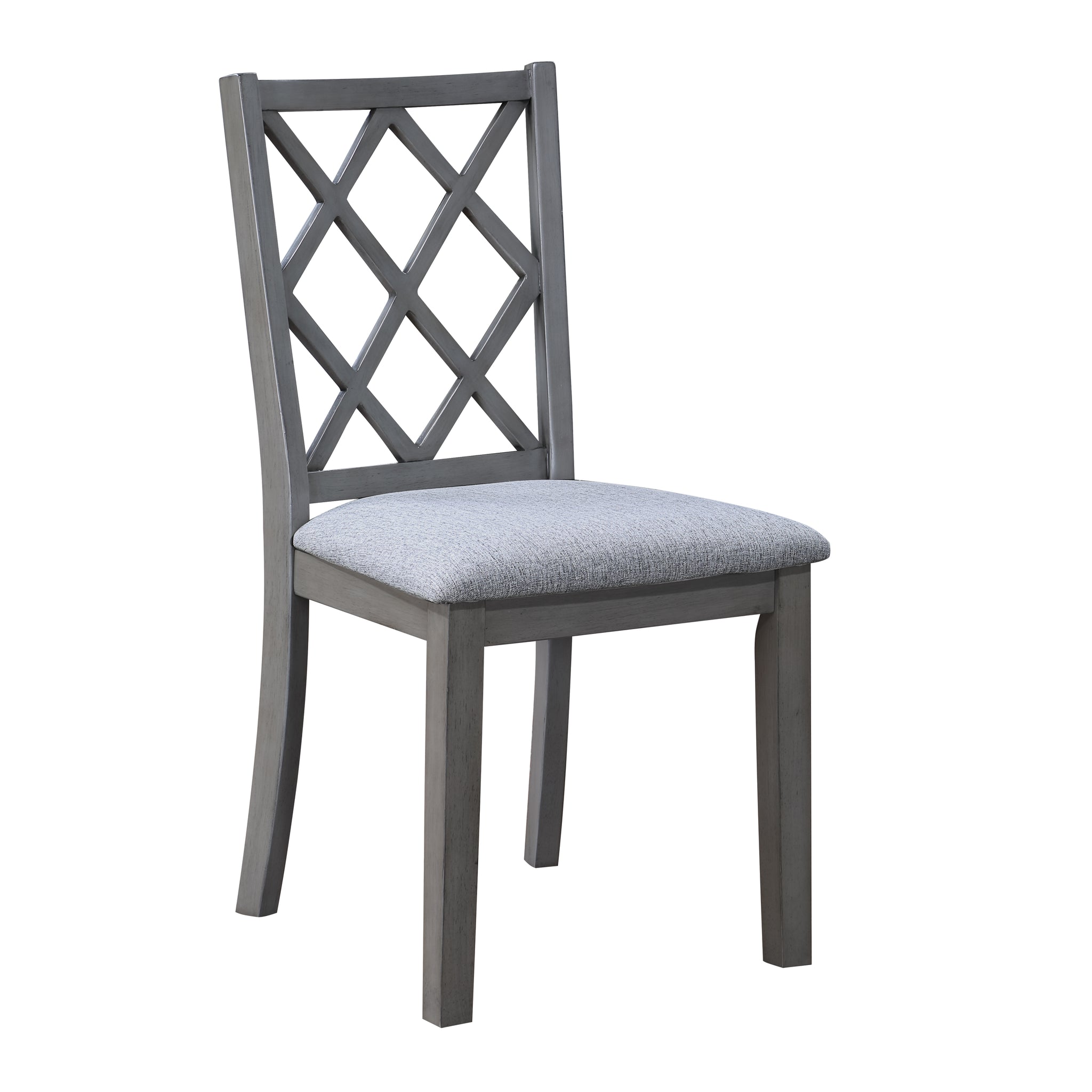 Carlisle Set Of 2 Gray Finish Cross Back 17.5" Side Dining Chair Gray Wood Fabric