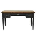 Essex 53 Inch Writing Desk, No Assembly Required, Black And Whiskey Finish Black Keyboard Tray Writting Desk Office Coastal,Farmhouse Freestanding Poplar Rectangular Drawers Desk Wood