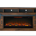 Farmhouse 93 Inch Electric Fireplace Tv Stand For Tvs Up To 100 Inches, Minimal Assembly, Aged Whiskey Finish Electric Brown Primary Living Space Alder Yes Insert Electric 41 50 Yes Brown 400 Vent Free Farmhouse,Lodge,Rustic Wood