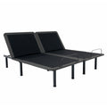 King Size Flex Head Quick Assembly Adjustable Bed Frame With Voice Activated Controls Split King Black Steel Steel