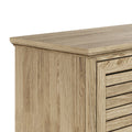 Topanga 66 Inch Tv Stand Console For Tvs Up To 80 Inches, No Assembly Required, Alabaster Finish Beige Primary Living Space 70 79 Inches 70 79 Inches Coastal,Rustic,Transitional Oak 75 Inches Wood