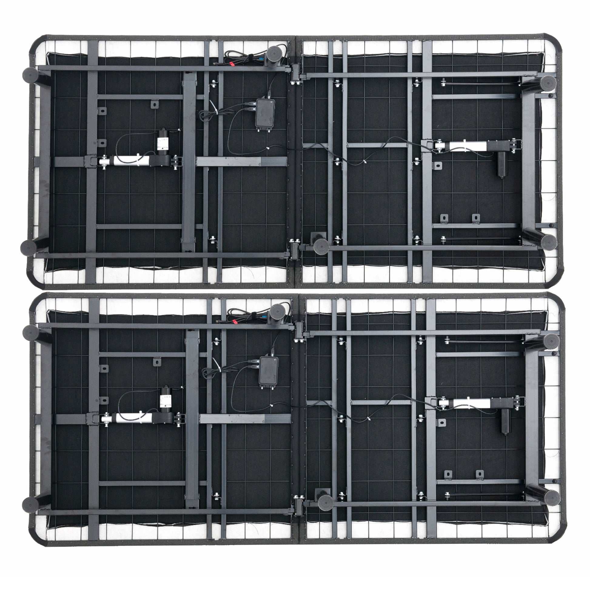 King Size Flex Head Quick Assembly Adjustable Bed Frame With Voice Activated Controls Split King Black Steel Steel