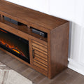 Sausalito 78 Inch Electric Fireplace Tv Stand Console For Tvs Up To 95 Inches, Minimal Assembly, Whiskey Finish Electric Brown Primary Living Space Alder Yes Insert Electric 41 50 No Brown 400 Vent Free Lodge,Modern,Rustic,Transitional Wood