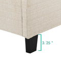 Queen Size Beige Tufted Upholstered Platform Bed Box Spring Required Queen Beige Wood Bedroom Contemporary,Modern,Transitional Bed Frame Foam Polyester Polyester