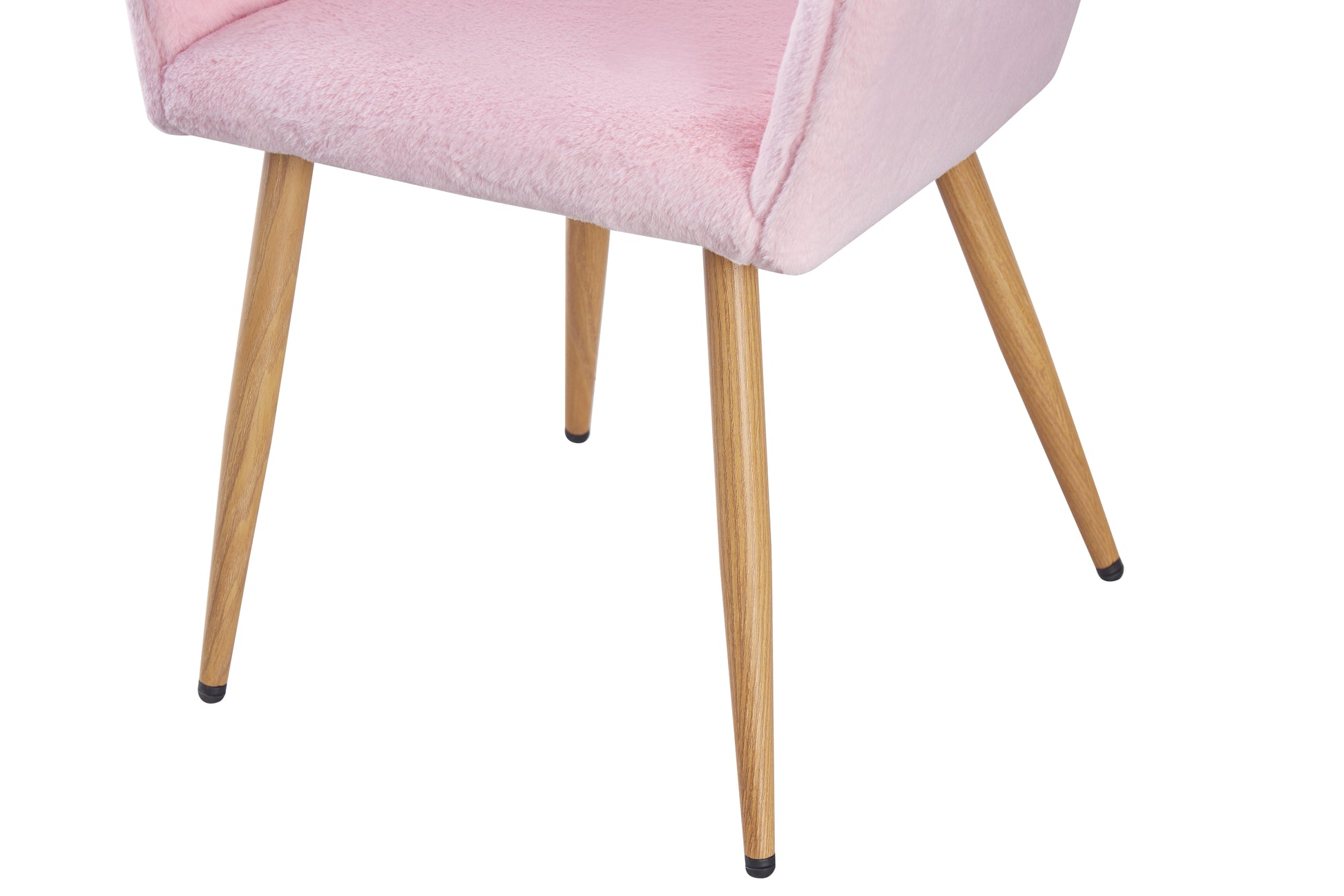 Pink Faux Fur Vanity Chair, Cute Vanity Chair For Girls Women Modern Upholstered Faux Fur Armchair With Metal Legs For Makeup Bedroom Living Room Pink Beige Brown Fabric