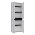 Multistorage Kitchen Pantry Hepler, Kitchen, White Black White Black Particle Board Engineered Wood