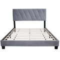 Gray Queen Size Adjustable Upholstered Bed Stain Resistant And Durable, Modern Style Box Spring Not Required Queen Gray Wood Espresso Bedroom Contemporary,Minimalist,Modern,Shabby Chic Rubberwood Adjustable Bedbase Fiber Foam And Polyester Fiber Pad