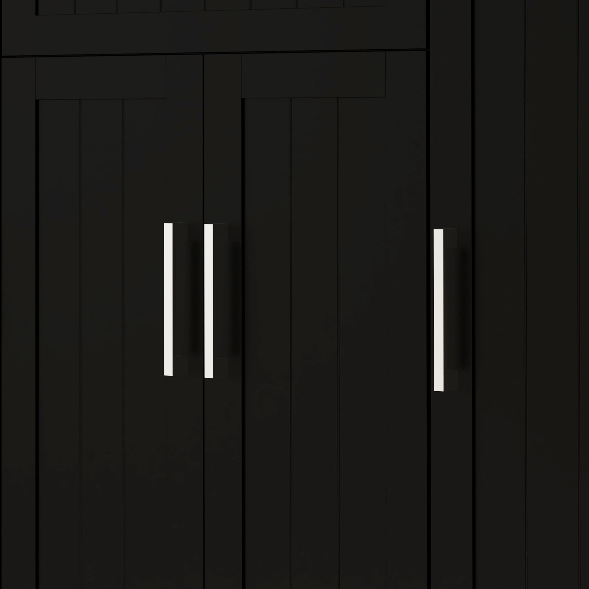 Homcom Kitchen Island On Wheels, Rolling Kitchen Cart With Rubberwood Top, Drawer, Spice Rack, Towel Rack, Storage Cabinet With Inner Adjustable Shelves, Black Black Mdf