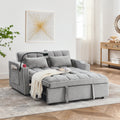 55.51 Inch Versatile Foldable Sofa Bed In 3 Lengths, Modern Sofa Sofa Sofa Velvet Pull Out Bed, Adjustable Back And With Usb Port And Ashtray And Swivel Phone Stand Grey Grey Velvet Wood Primary Living Space Medium Soft Cushion Back Delicate Duty