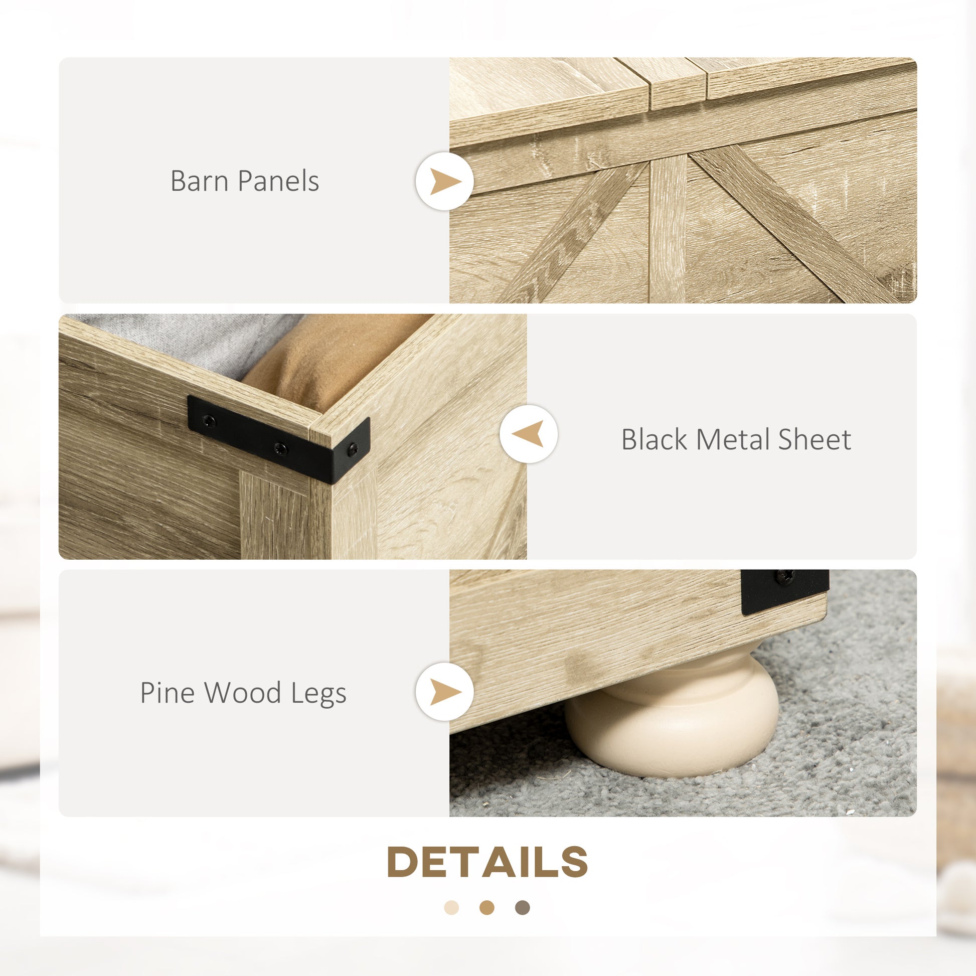 Homcom Farmhouse Coffee Table With Storage, Square Coffee Table For Living Room, Wooden Center Table With Hinged Lift Top And Hidden Space, Oak Natural Particle Board