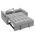 55.51 Inch Versatile Foldable Sofa Bed In 3 Lengths, Modern Sofa Sofa Sofa Velvet Pull Out Bed, Adjustable Back And With Usb Port And Ashtray And Swivel Phone Stand Grey Grey Velvet Wood Primary Living Space Medium Soft Cushion Back Delicate Duty