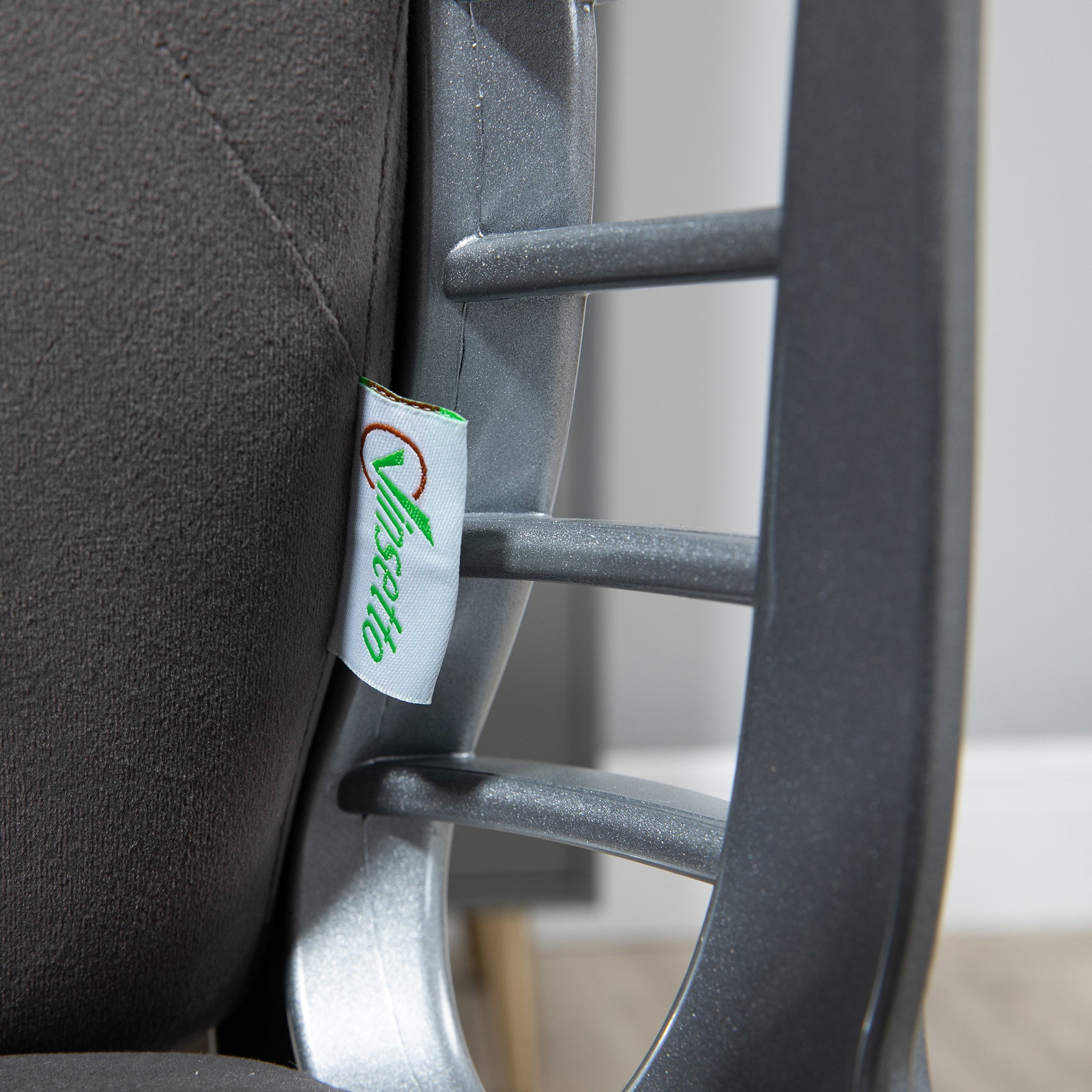 Vinsetto Home Office Chair, Velvet Computer Chair, Button Tufted Desk Chair With Swivel Wheels, Adjustable Height, And Tilt Function, Dark Gray Gray Polyester