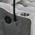 55.51 Inch Versatile Foldable Sofa Bed In 3 Lengths, Modern Sofa Sofa Sofa Velvet Pull Out Bed, Adjustable Back And With Usb Port And Ashtray And Swivel Phone Stand Grey Grey Velvet Wood Primary Living Space Medium Soft Cushion Back Delicate Duty