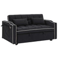 55.51 Inch Versatile Foldable Sofa Bed In 3 Lengths, Modern Sofa Sofa Sofa Velvet Pull Out Bed, Adjustable Back And With Usb Port And Ashtray And Swivel Phone Stand Black Black Velvet Wood Primary Living Space Medium Soft Cushion Back Delicate Duty