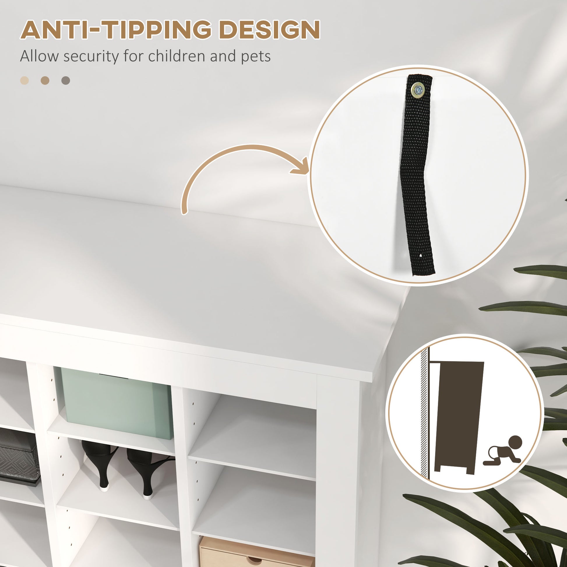 Homcom 58" Tall Shoe Cabinet For Entryway, Narrow Shoe Rack Storage Organizer With Open Cubes And Adjustable Shelves For 27 Pairs Of Shoes, White White Particle Board