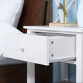 Homcom End Table, 2 Tier Side Table With Drawer And Storage Shelf, Modern Beside Table For Bedroom, Living Room, White White Mdf
