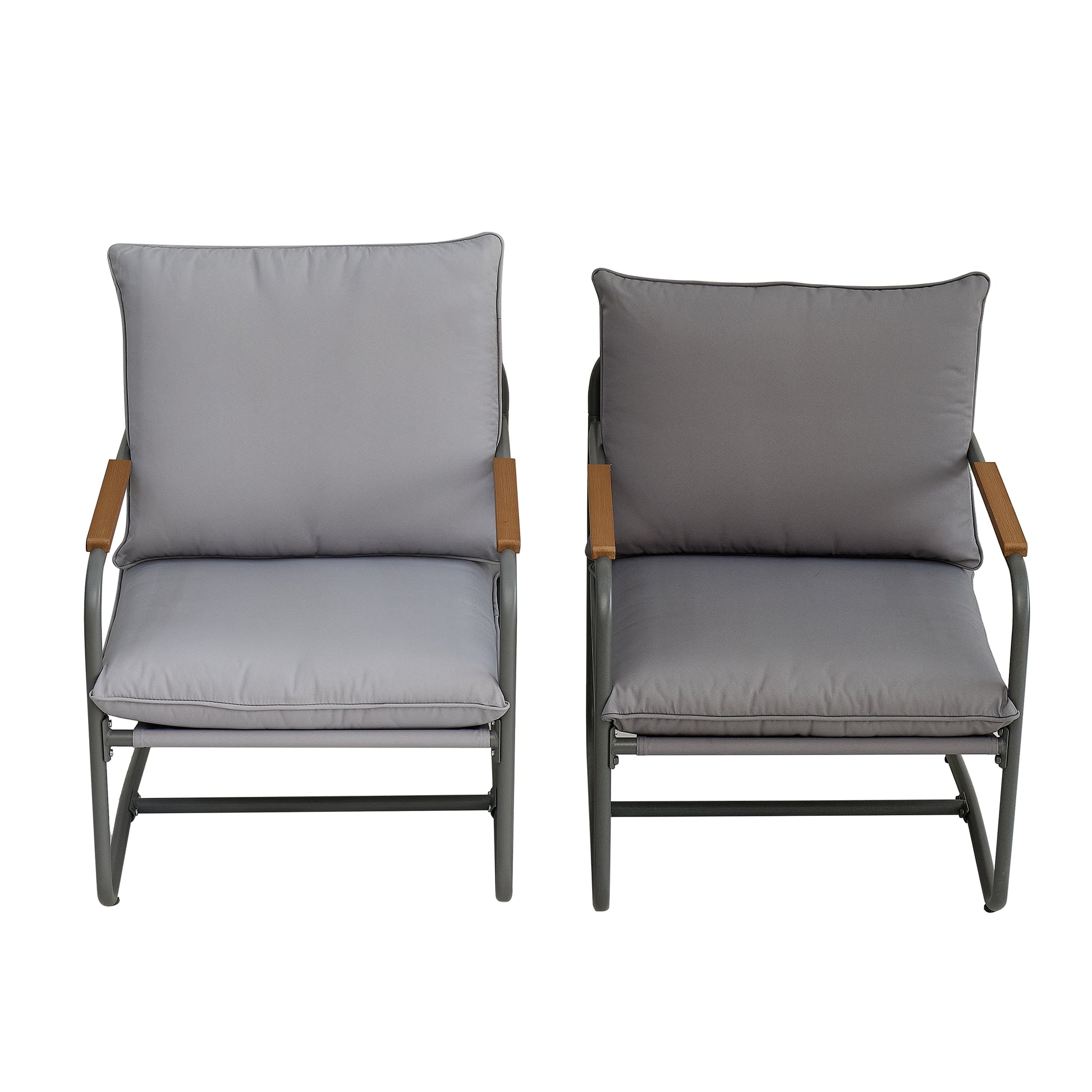 4 Piece Outdoor Patio Furniture Sets, Patio Conversation Set With Removable Seating Cushion, Courtyard Patio Set For Home, Yard, Poolside Grey Gray Aluminum