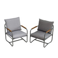 4 Piece Outdoor Patio Furniture Sets, Patio Conversation Set With Removable Seating Cushion, Courtyard Patio Set For Home, Yard, Poolside Grey Gray Aluminum