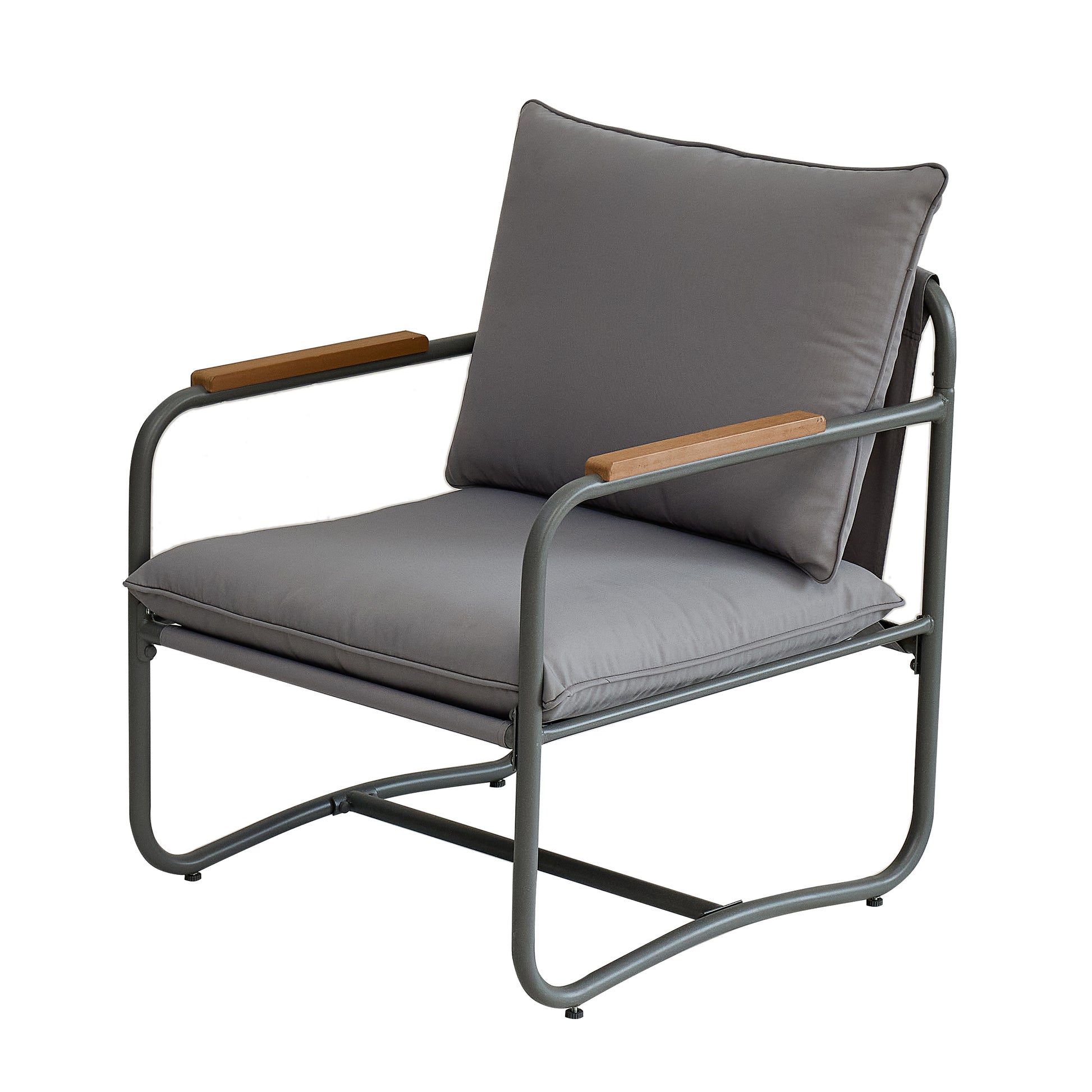 4 Piece Outdoor Patio Furniture Sets, Patio Conversation Set With Removable Seating Cushion, Courtyard Patio Set For Home, Yard, Poolside Grey Gray Aluminum