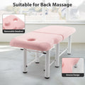 Professioanl Massage Tablebackrest Adjustable, Removable Headrest, Bottom Shelf Storagememory Foam Layer Salon Bed,Pink Pink Pu