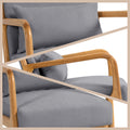Leisure Chair With Solid Wood Armrest And Feet, Mid Century Modern Accent Sofa,1 Seat Light Gray Linen