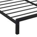 Twin Size Metal Platform Bed With House Shaped Headboard Design, Black Black Metal