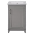 Viedo 20 Inch Modern Small Bathroom Vanity Cabinet With Ceramic Basin 20*15.5*33.3 Inches,Ample Storage,1 Soft Close Door Gray Solid Wood Mdf