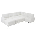 Oversized Modular Storage Sectional Sofa Couch For Home Apartment Office Living Room,Free Combination L U Shaped Corduroy Upholstered Deep Seat Furniture Convertible Sleeper Sofabed Left White Corduroy