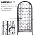 Homcom 35 Bottle Wrought Iron Wine Rack Cabinet With Lock Black Black Iron