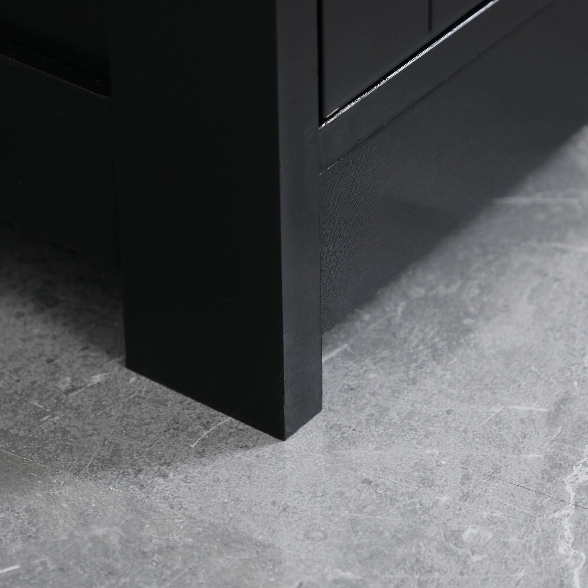 Homcom Under Sink Bathroom Cabinet With 2 Doors And Shelf, Pedestal Sink Bathroom Vanity Cabinet, Black Black Mdf