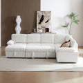 Oversized Modular Storage Sectional Sofa Couch For Home Apartment Office Living Room,Free Combination L U Shaped Corduroy Upholstered Deep Seat Furniture Convertible Sleeper Sofabed Left White Corduroy