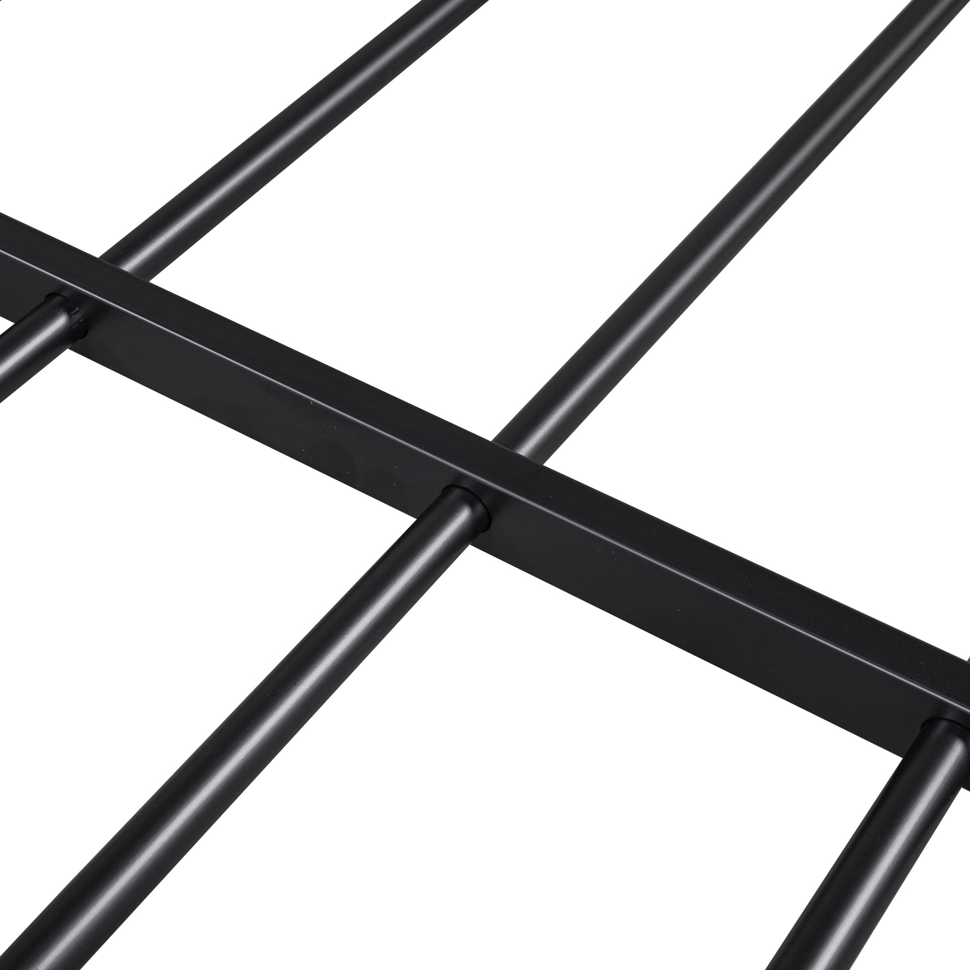 Twin Size Metal Platform Bed With House Shaped Headboard Design, Black Black Metal