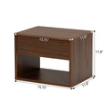 Wall Mounted Bedside Table Set Of Two Walnut Color Walnut Particle Board