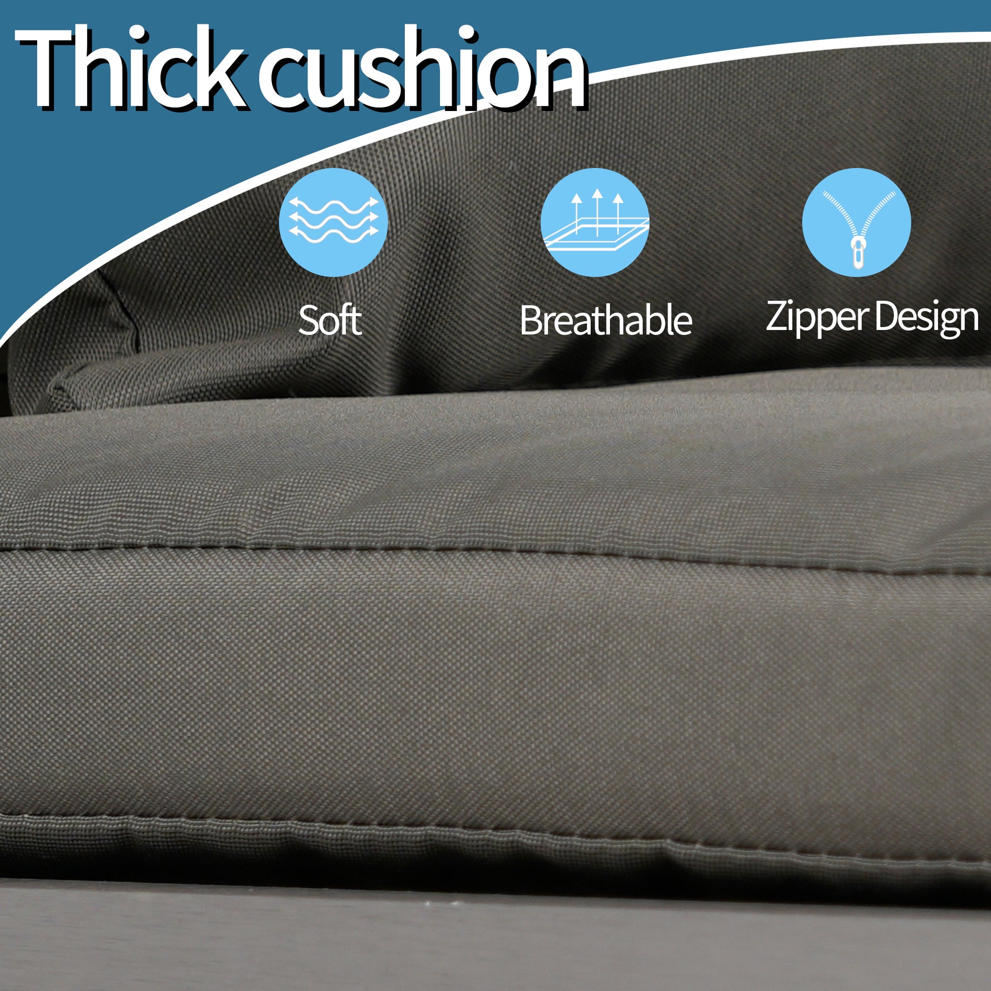 Full Aluminum Woven Rattan Double Sofa Coffee Table Yes Complete Patio Set Khaki Mildew Resistant Frame Fade Resistant Cushion Garden & Outdoor Modern Complete Patio Sets Aluminum Aluminum