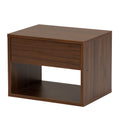 Wall Mounted Bedside Table Set Of Two Walnut Color Walnut Particle Board