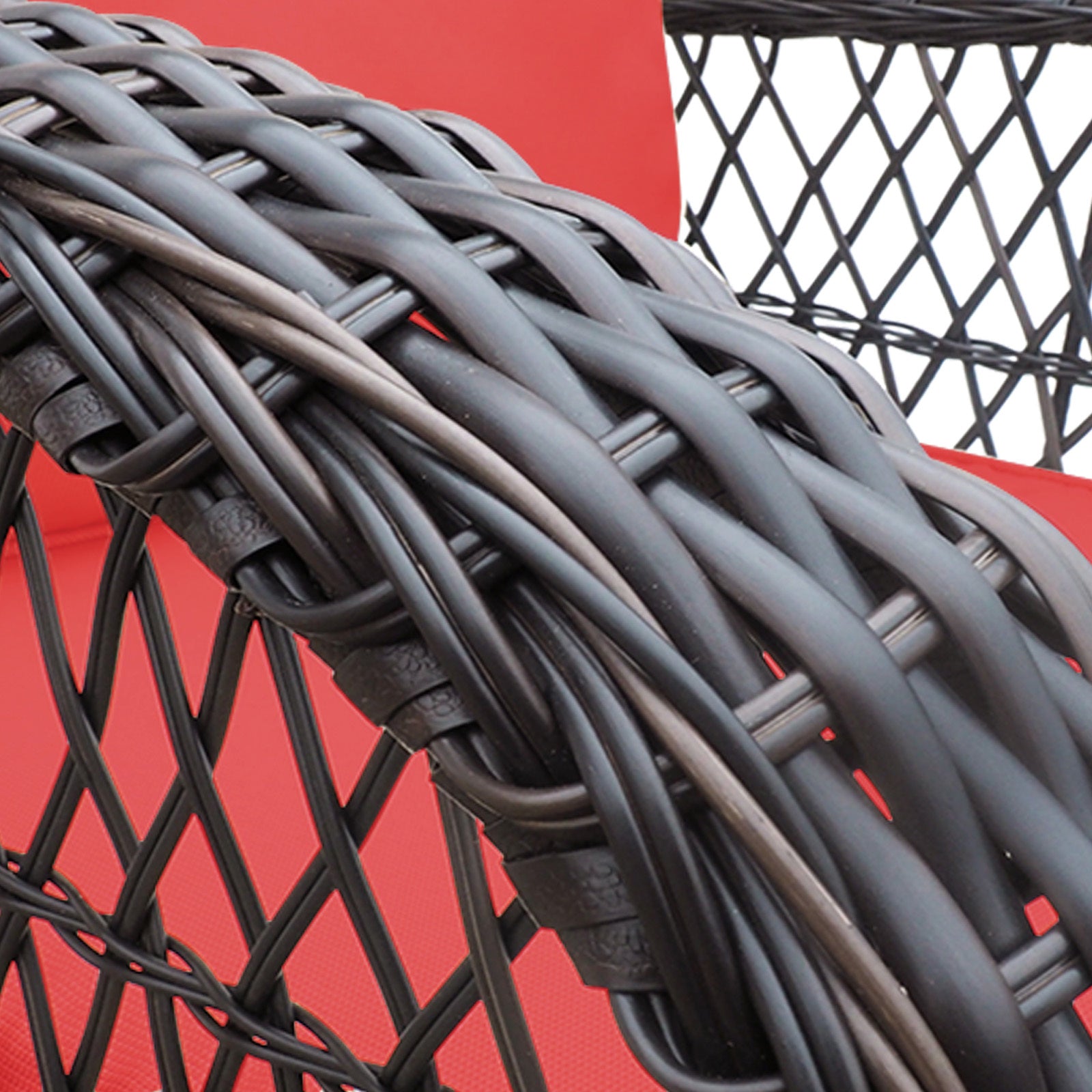 3 Pieces Conversation Set, Outdoor Wicker Rocker Swivel Patio Bistro Set, Rocking Chair With Glass Top Side Table,Red Yes Complete Patio Set Brown Rust Resistant Frame Water Resistant Cushion Garden & Outdoor Classic Complete Patio Sets Metal Metal