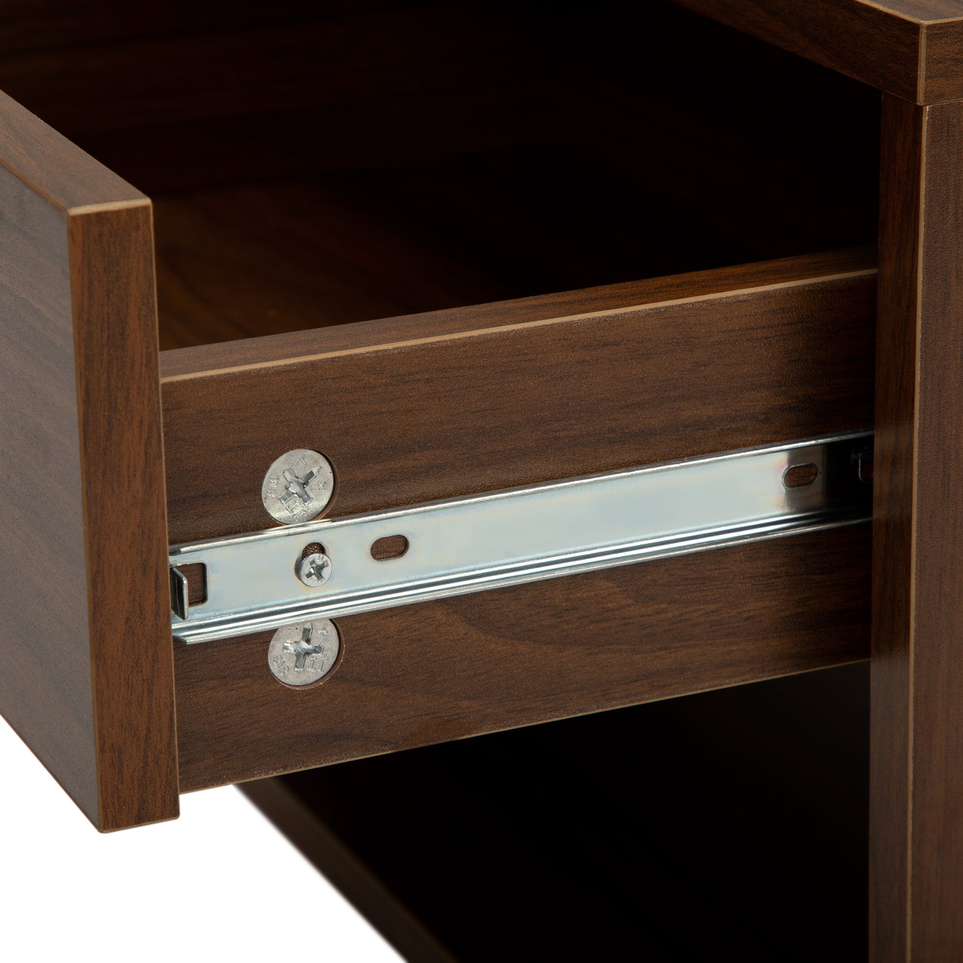 Wall Mounted Bedside Table Set Of Two Walnut Color Walnut Particle Board