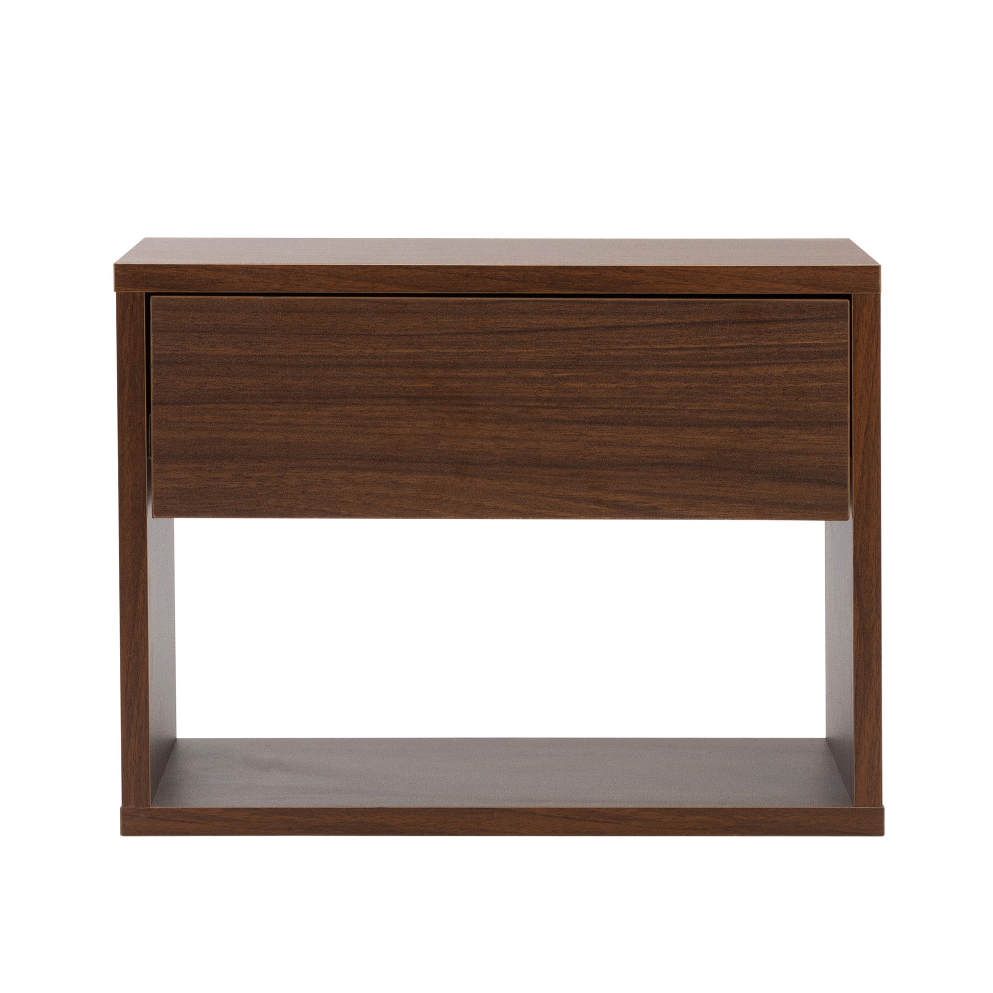 Wall Mounted Bedside Table Set Of Two Walnut Color Walnut Particle Board