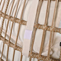 Outdoor Swivel Chair With Cushions, Rattan Egg Patio Chair With Rocking Function For Balcony, Poolside And Garden Natural Wicker Beige Cushion Natural Beige Wicker