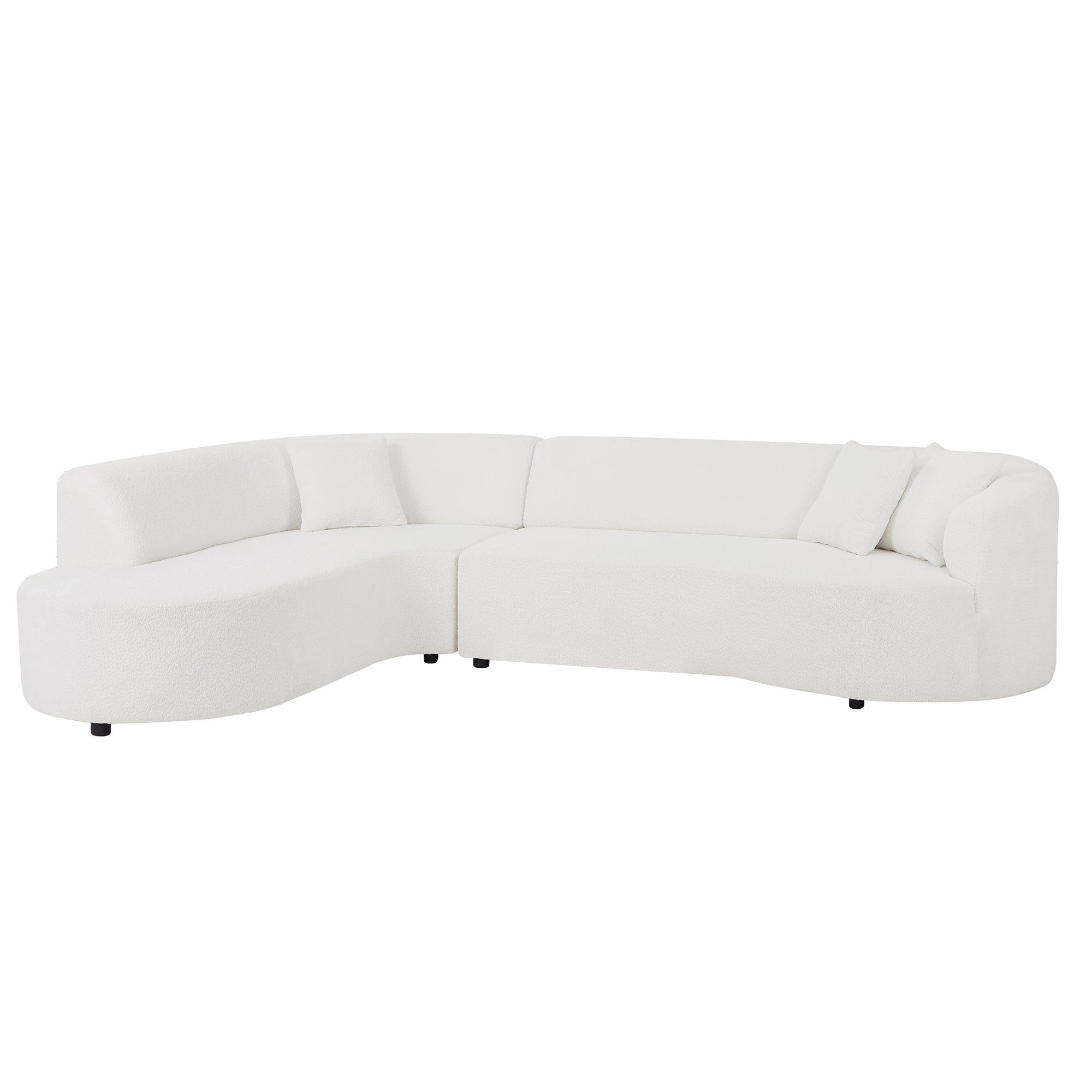 Modular Sectional Sofa With Left Chaises L Shaped Corner Comfy Upholstered Couch Living Room Furniture Sets.White White Boucle