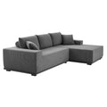 L Shape Sectional Sofa Corduroy Couches Modular Sectional Living Room Sofa Set Upholstered Sleeper Sofa For Living Room, Bedroom, Salon, Including Bottom Frame .Grey Gray Corduroy 3 Seat