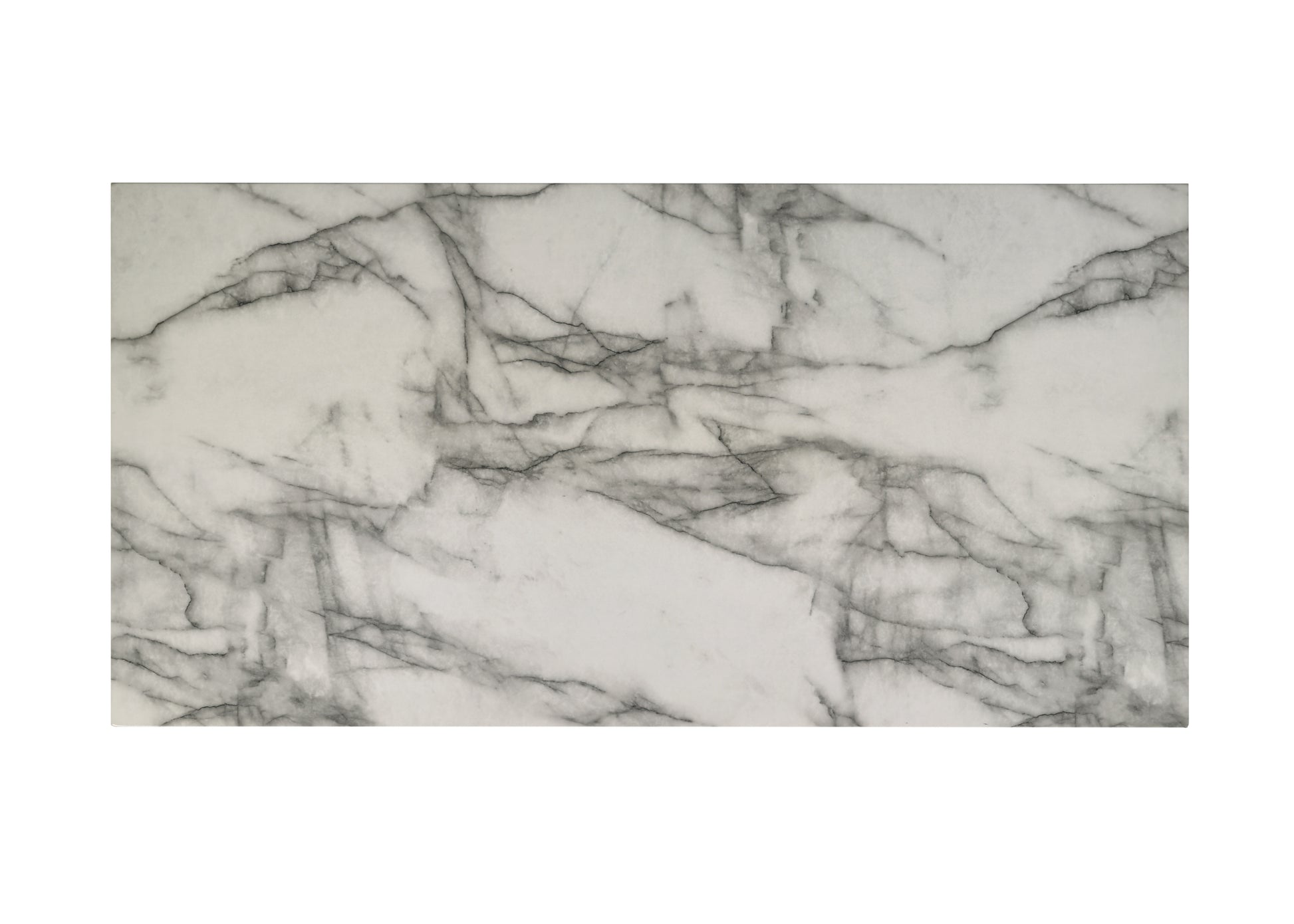 Matilda 47" White Coffee Table With White Faux Marble Top White Mdf